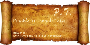 Prodán Teodózia névjegykártya